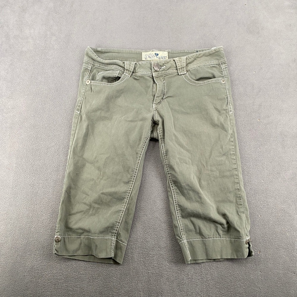 Jolt Olive Green Capri Pants Size 11 Contrast Stitch Utility Cropped T753WREO